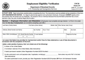 New Employment Eligibility Verification Form I-9