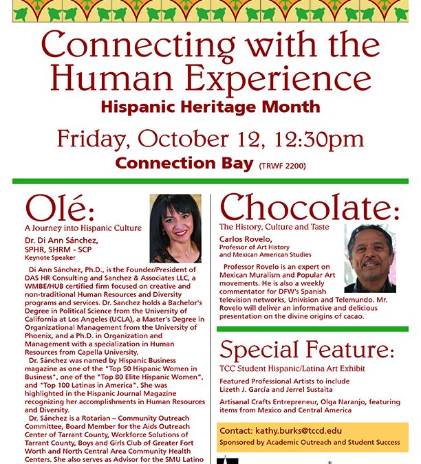 Dr. Sanchez Key Note Speaker at Tarrant County Community District – Hispanic Heritage Month
