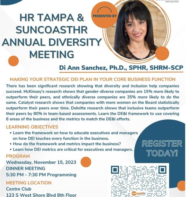 Speaking at SunCoastHR & HR Tampa Diversity Event