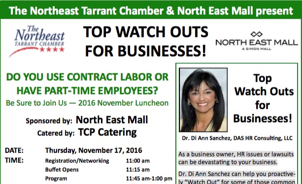 Northeast Tarrant Chamber Luncheon Lecture – Nov. 17, 2016